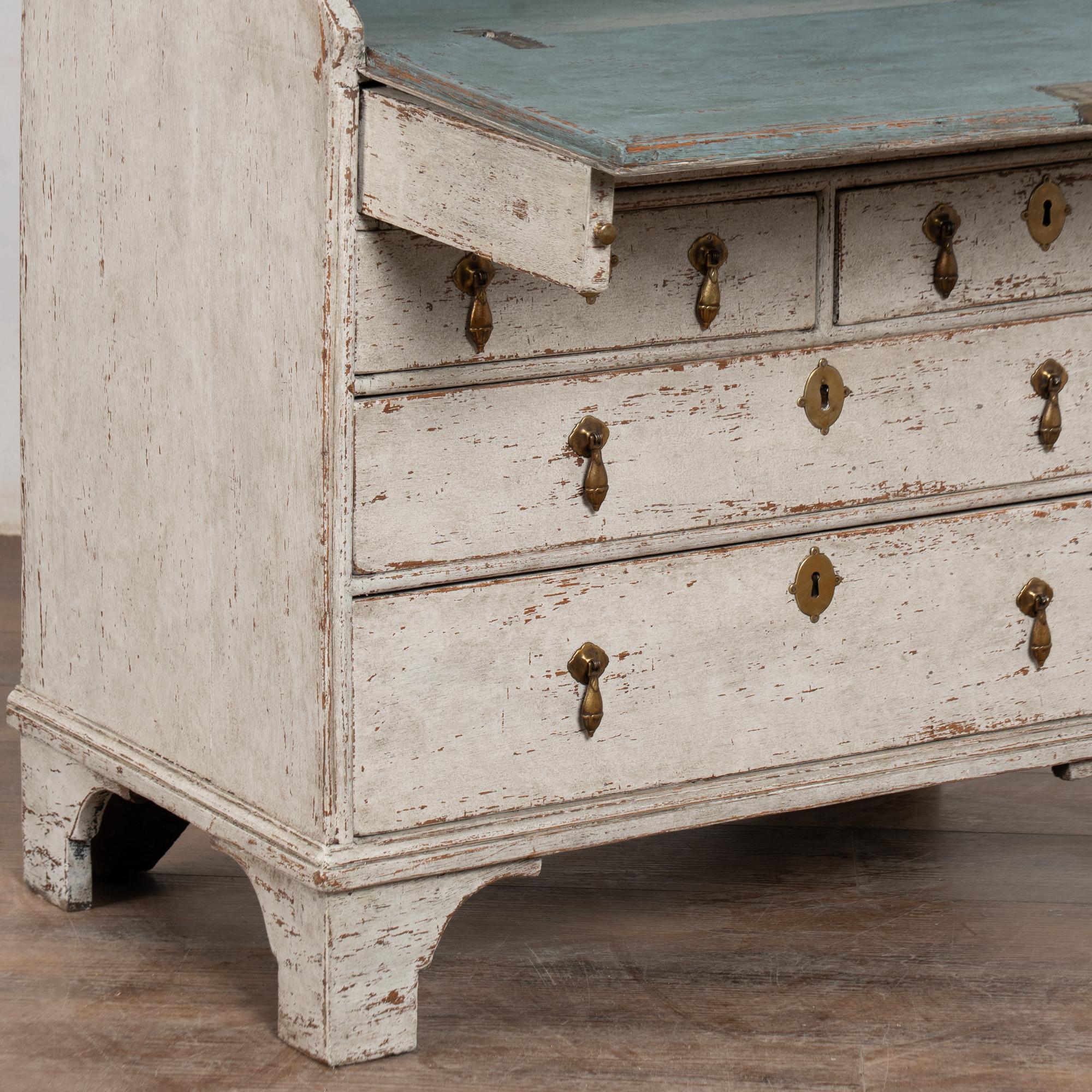 Fatto a mano Segretaria svedese del 19° secolo in Oak Oak bianco Gustavo in vendita