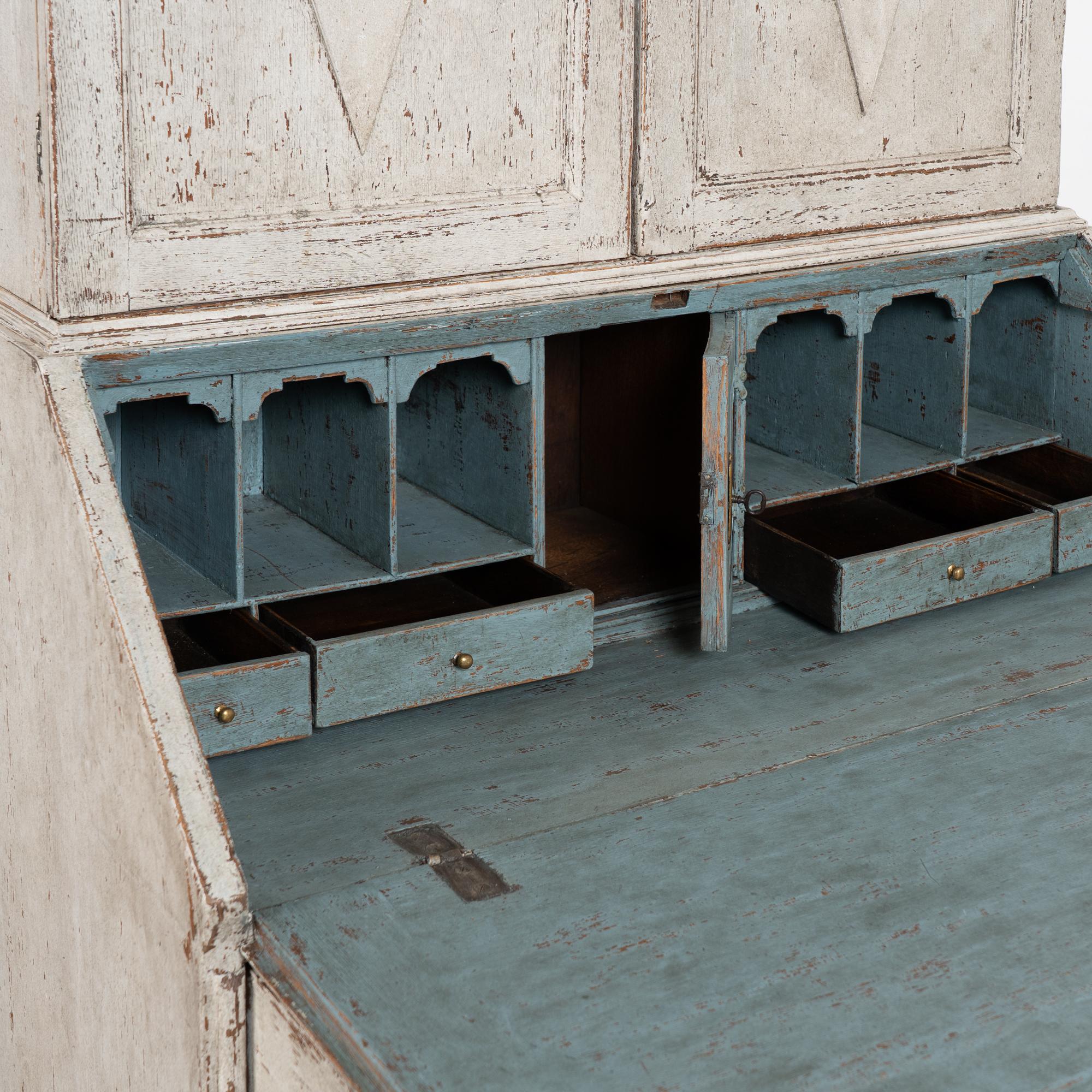 XIX secolo Segretaria svedese del 19° secolo in Oak Oak bianco Gustavo in vendita