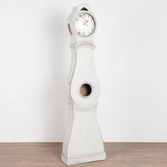 19th Century Swedish White Mora Grandfather Clock
