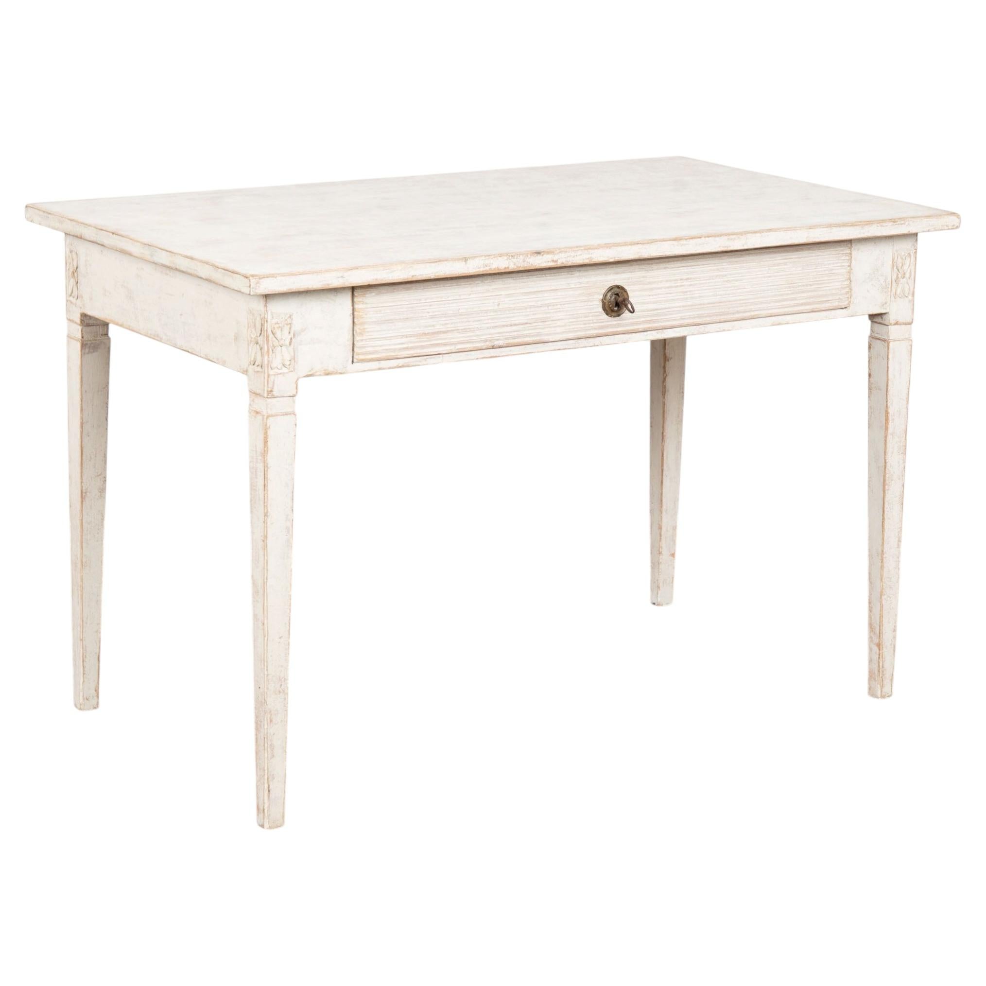19th Century Swedish White Painted Desk or Side Table