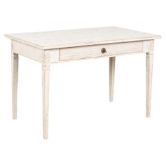 19th Century Swedish White Painted Desk or Side Table