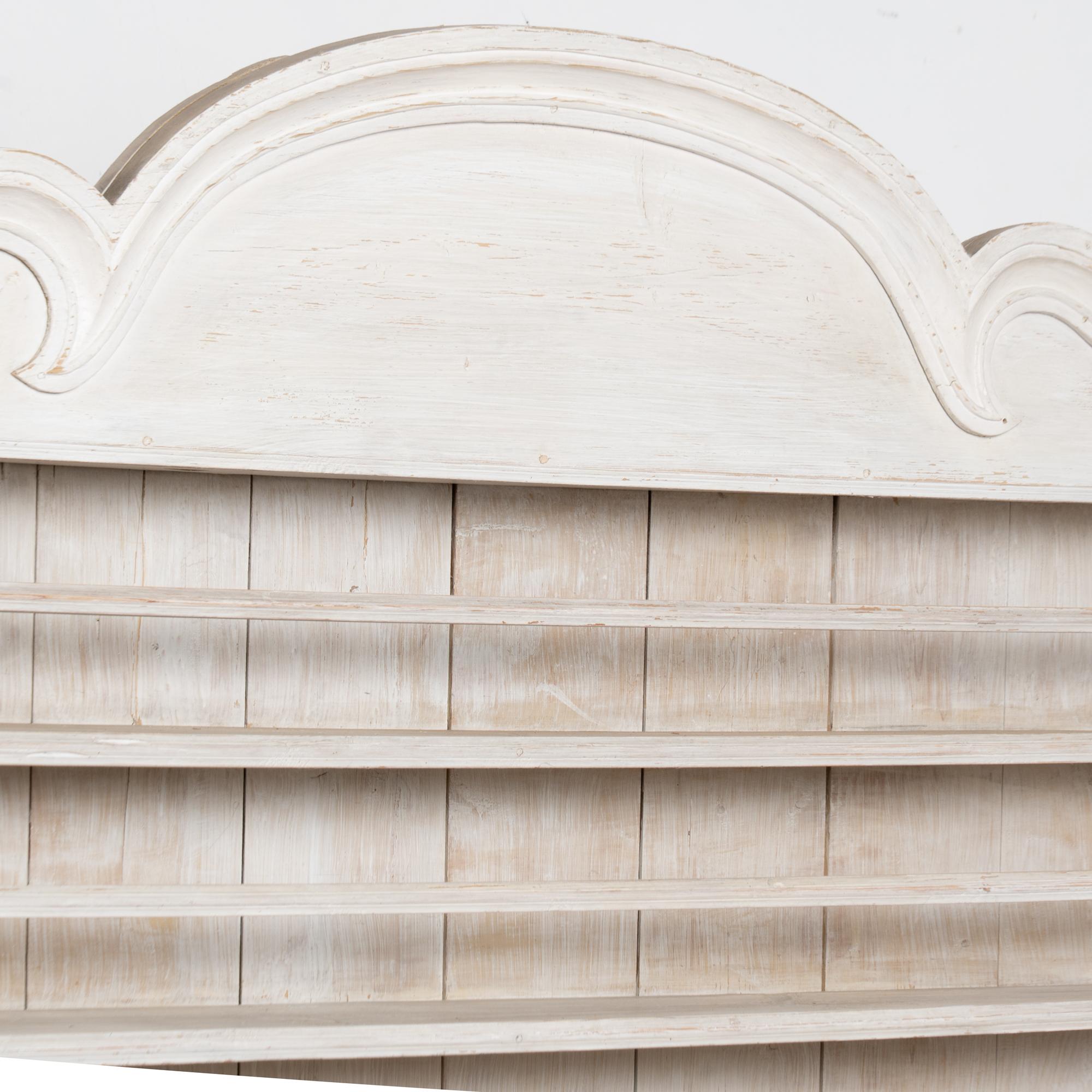 19th Century Swedish White Pine Display Cabinet with Large Plate Rack For Sale 2