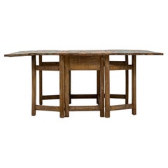 Antique 19th Century Swedish Wood Patinated Drop Leaf Table