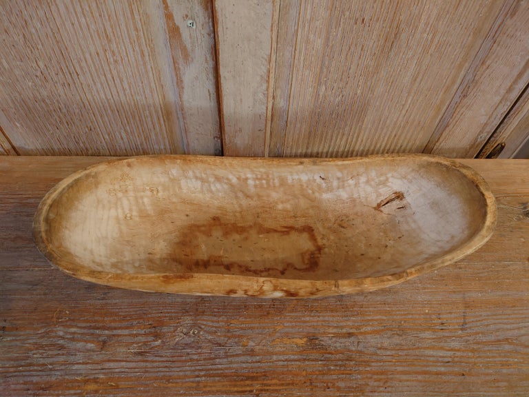 Folk Art 19th Century Swedish Wooden bowl dated 1868 For Sale