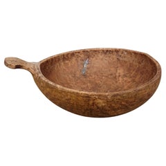 19th Century Swedish Wooden Bowl with Handle