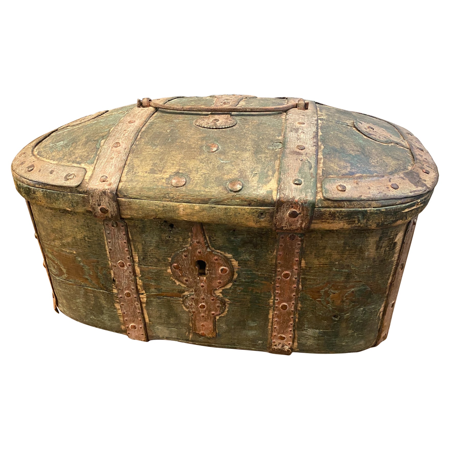 19th Century Swedish Wooden Wedding Chest