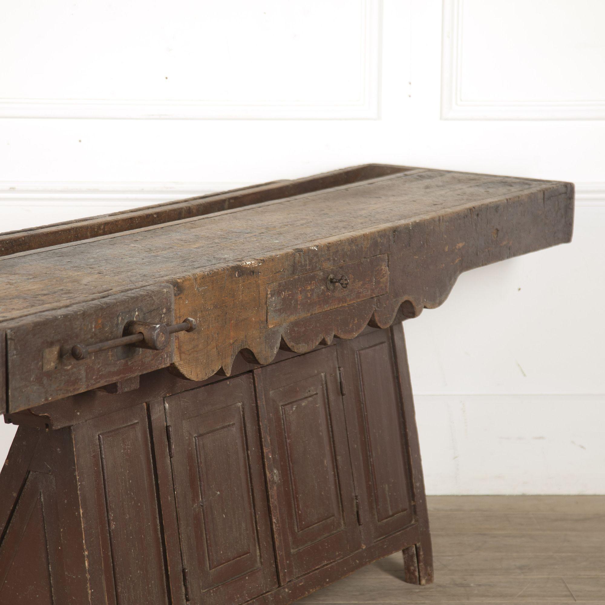 Wood 19th Century Swedish Workbench For Sale