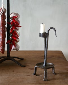 19th Century Swedish Wrought Iron Candlestick