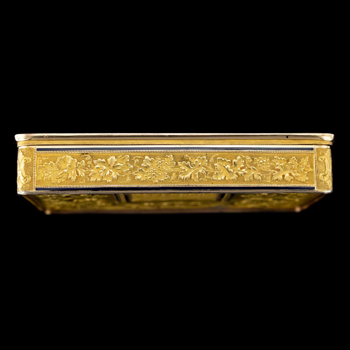 19th Century Swiss 18 Karat Gold and Enamel Snuff Box, Geneva, circa 1800 1