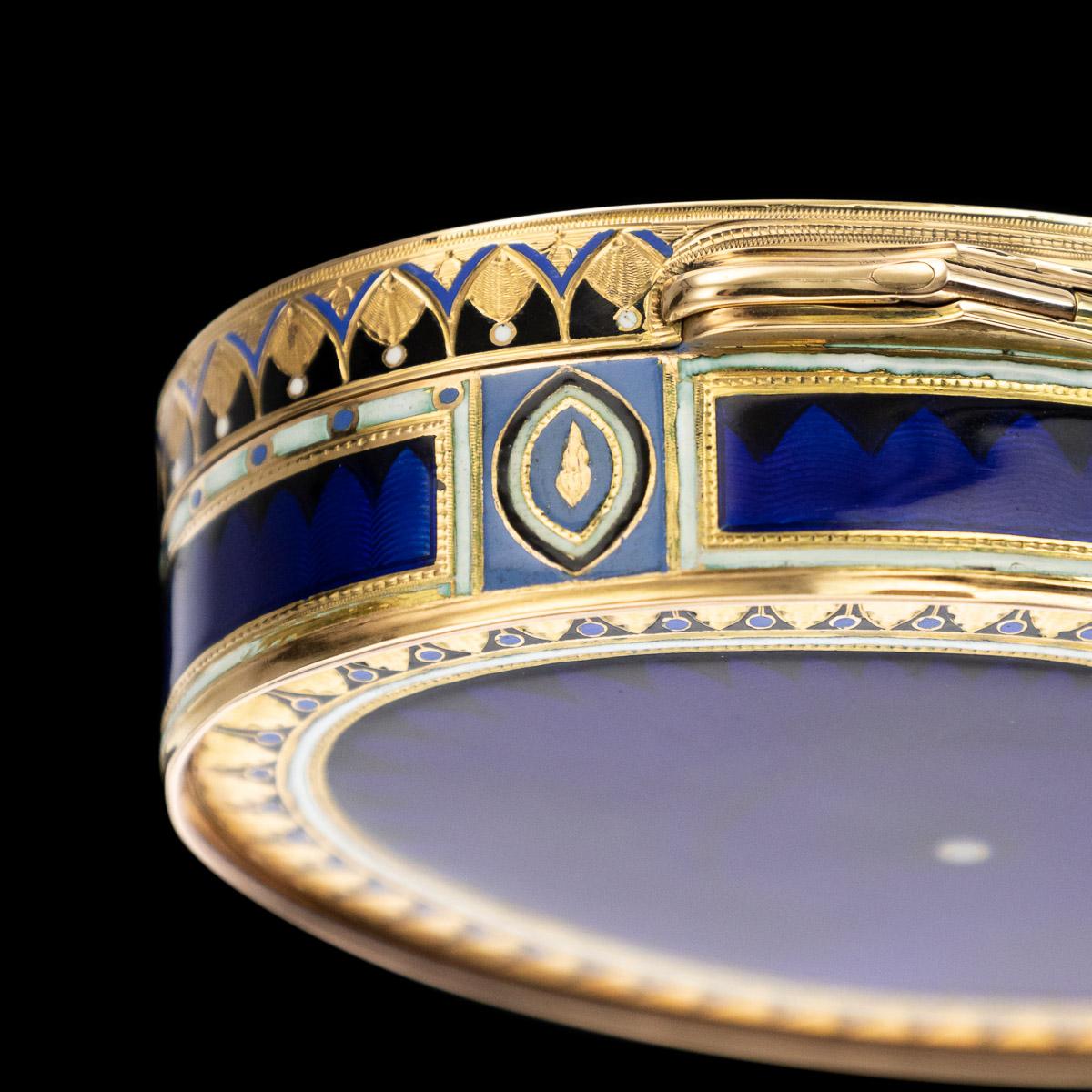 19th Century Swiss 18-Karat Gold and Enamel Snuff Box, Guidon, Gide and Blondet 9