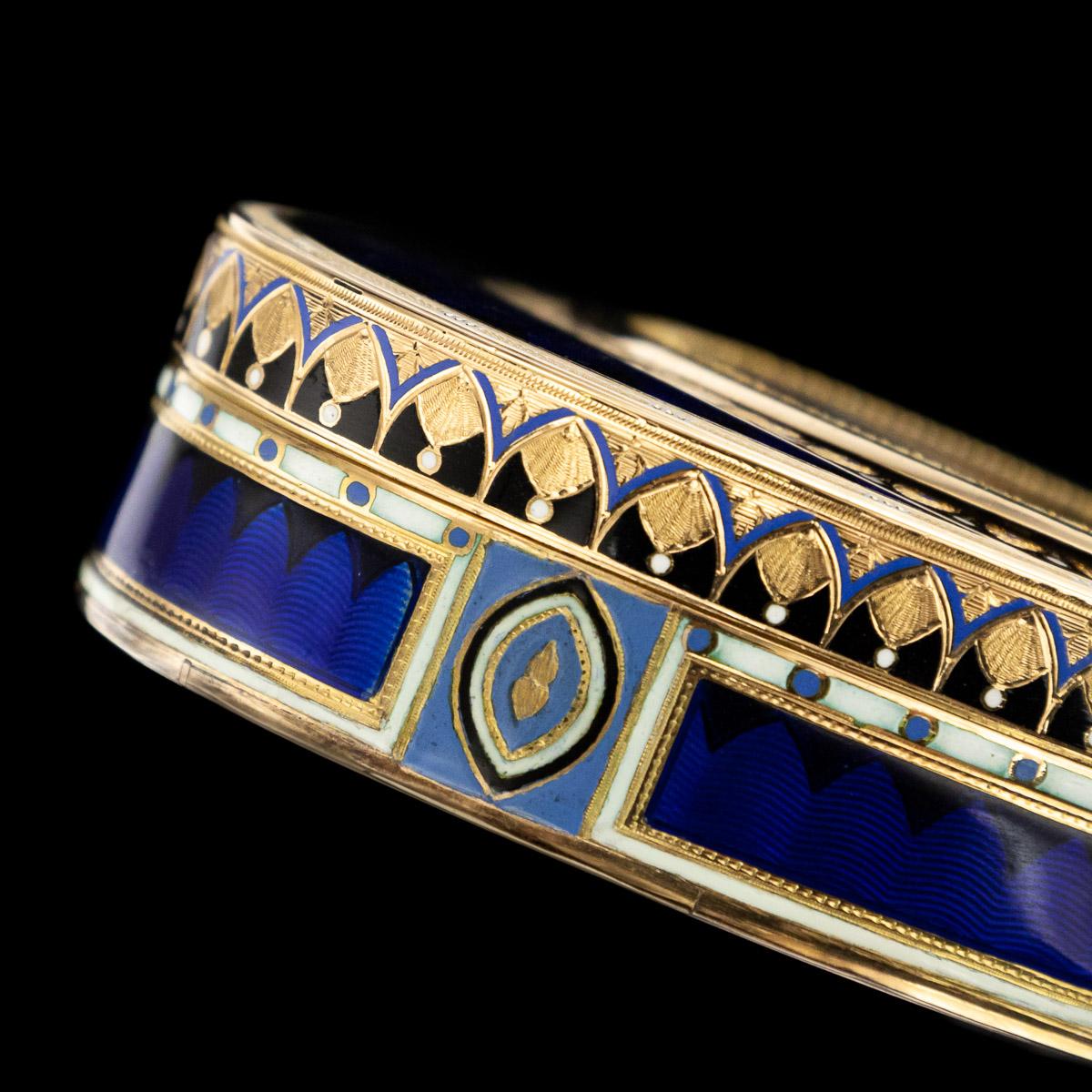 19th Century Swiss 18-Karat Gold and Enamel Snuff Box, Guidon, Gide and Blondet 12