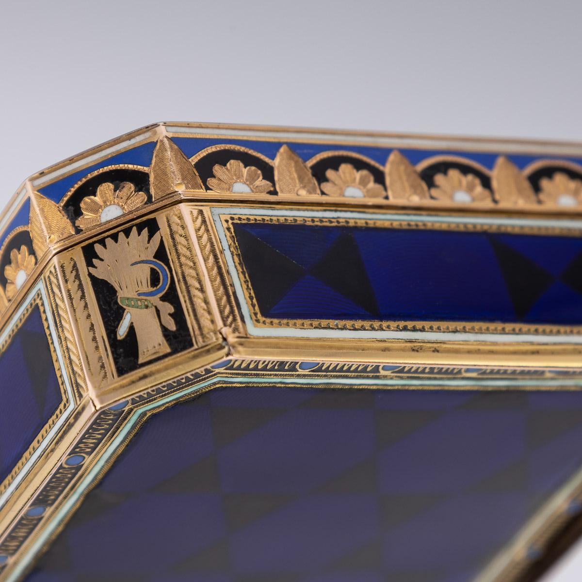 19th Century Swiss 18K Gold & Enamel Snuff Box, Guidon, Gide & Blondet, c.1800 13