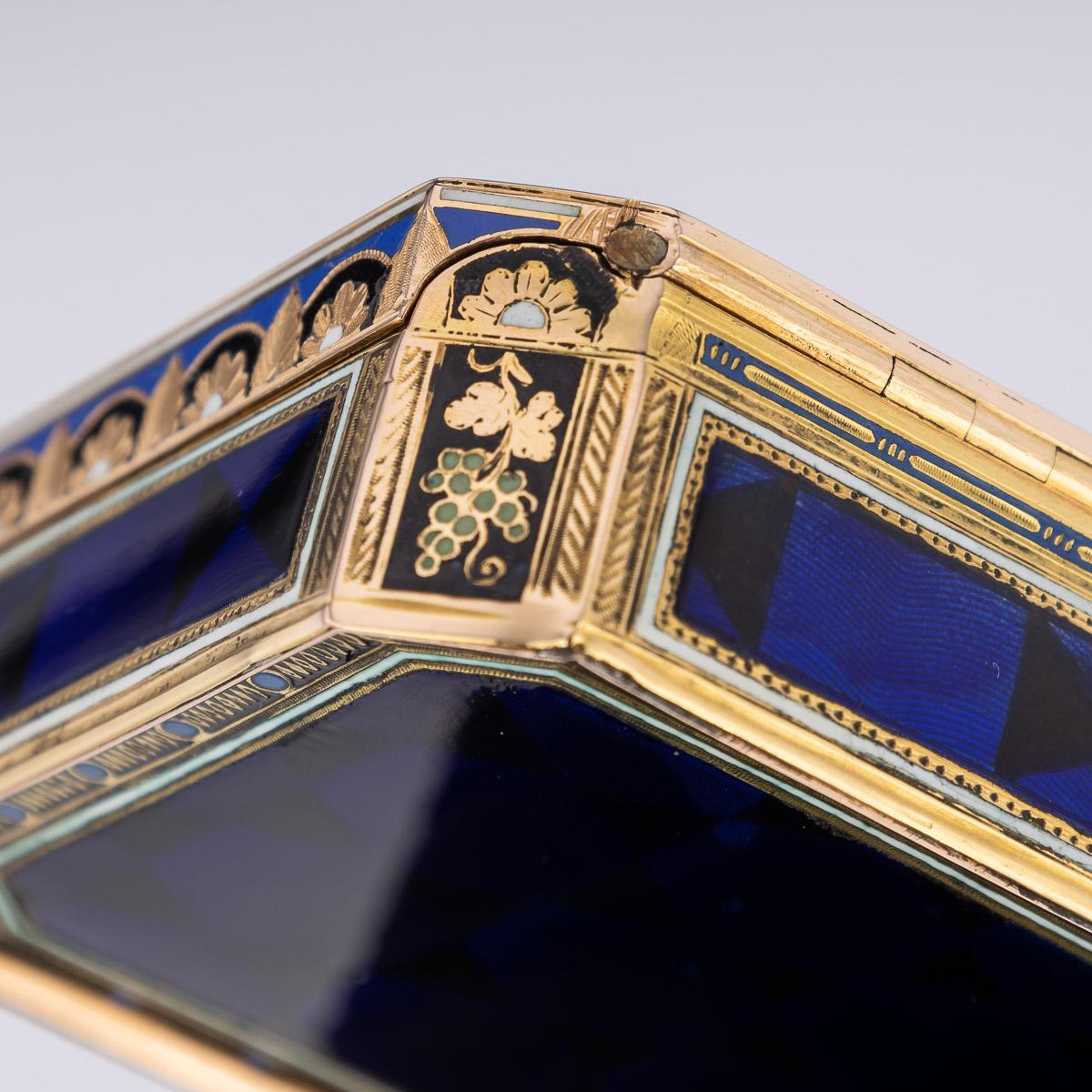 19th Century Swiss 18K Gold & Enamel Snuff Box, Guidon, Gide & Blondet, c.1800 14