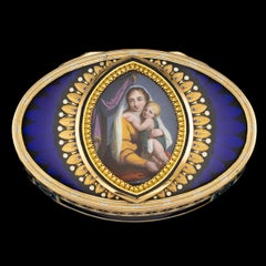 19th Century Swiss 18-Karat Gold and Enamel Snuff Box, Guidon, Gide and Blondet