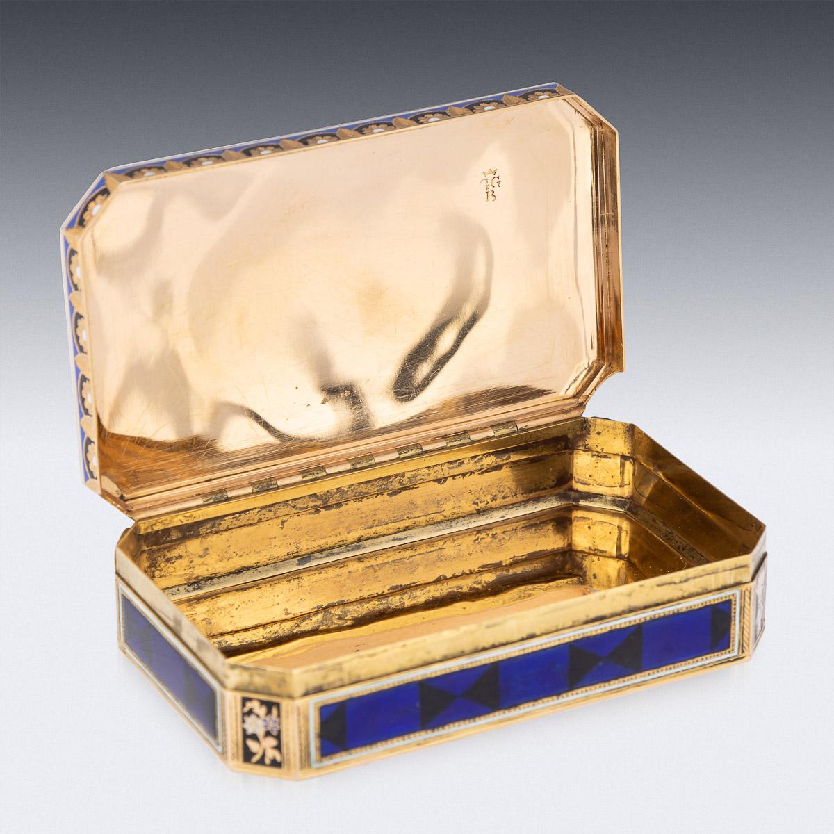 19th Century Swiss 18K Gold & Enamel Snuff Box, Guidon, Gide & Blondet, c.1800 1