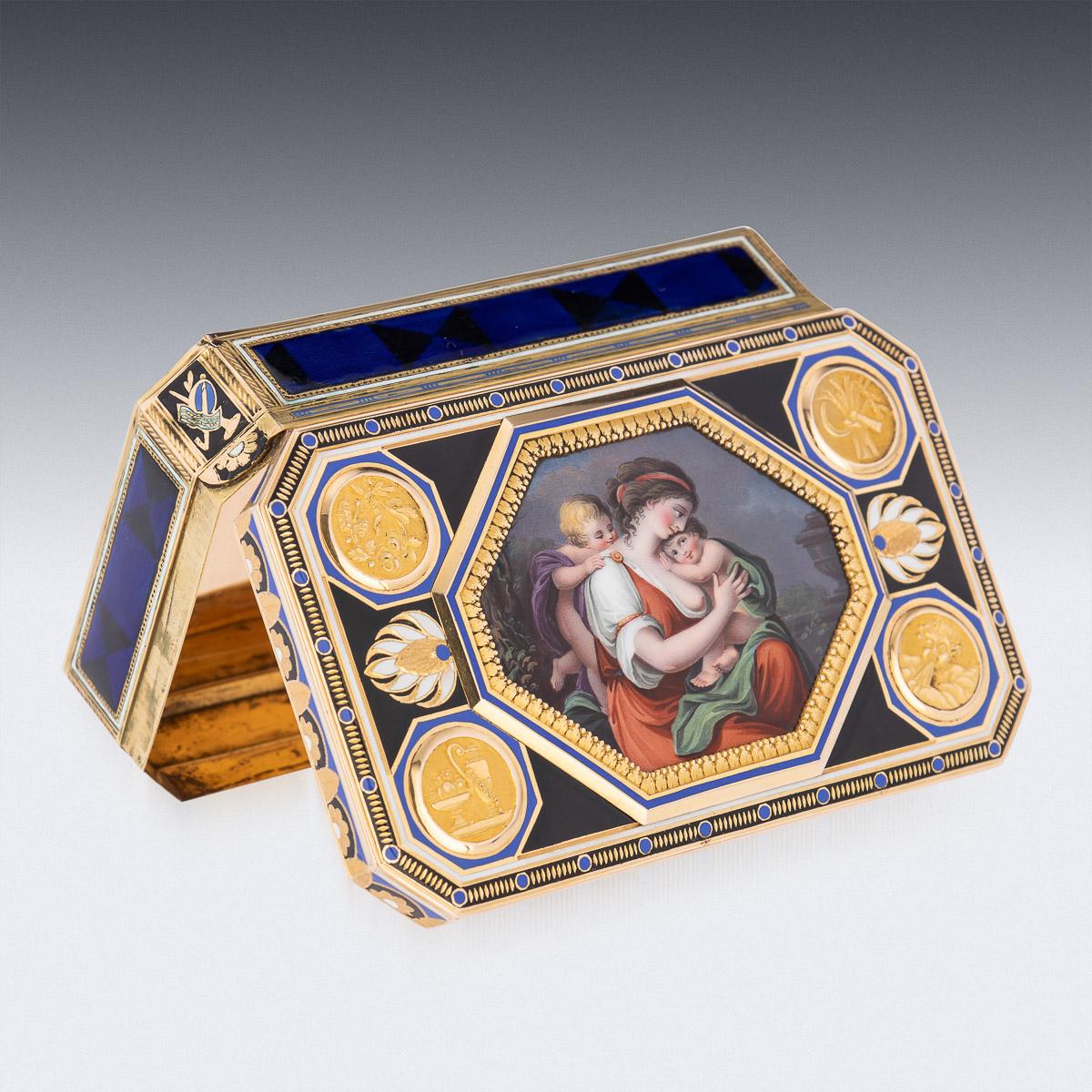 19th Century Swiss 18K Gold & Enamel Snuff Box, Guidon, Gide & Blondet, c.1800 4