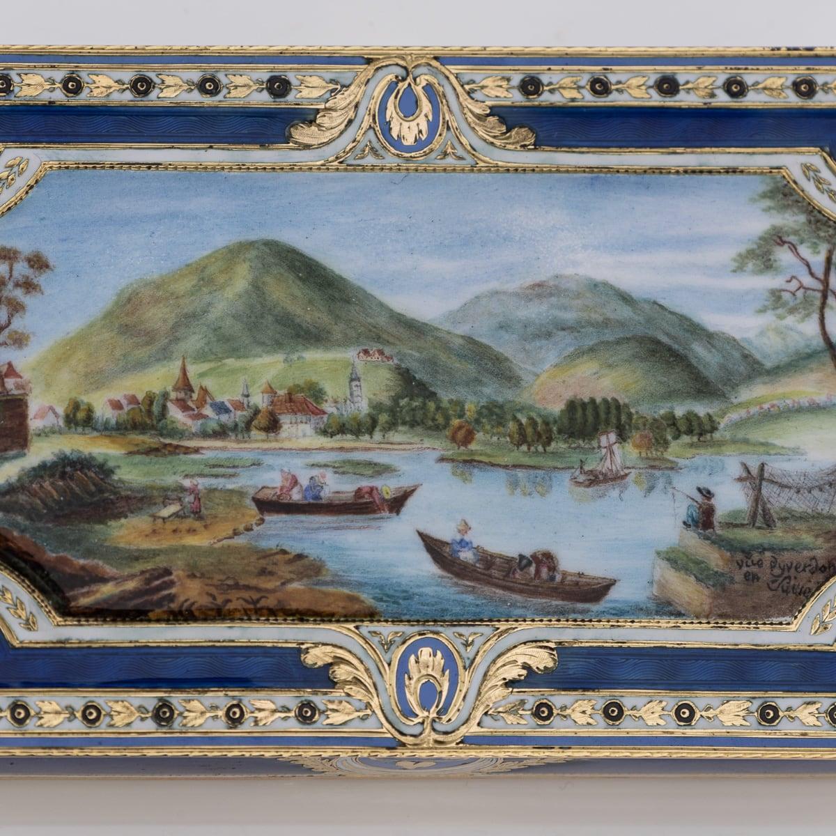 19th Century Swiss 18K Gold & Enamel Snuff Box, Guidon, Remond, Gide c.1800 7