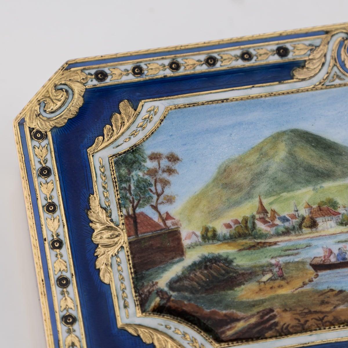19th Century Swiss 18K Gold & Enamel Snuff Box, Guidon, Remond, Gide c.1800 8