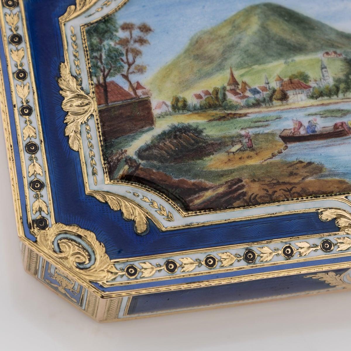 19th Century Swiss 18K Gold & Enamel Snuff Box, Guidon, Remond, Gide c.1800 9