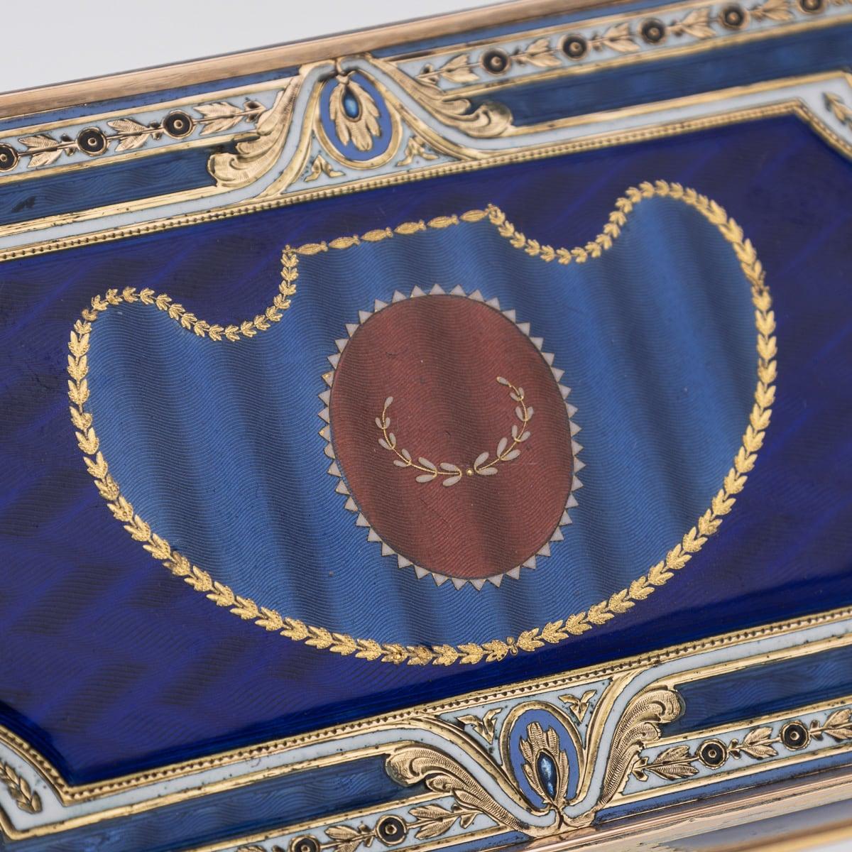 19th Century Swiss 18K Gold & Enamel Snuff Box, Guidon, Remond, Gide c.1800 12