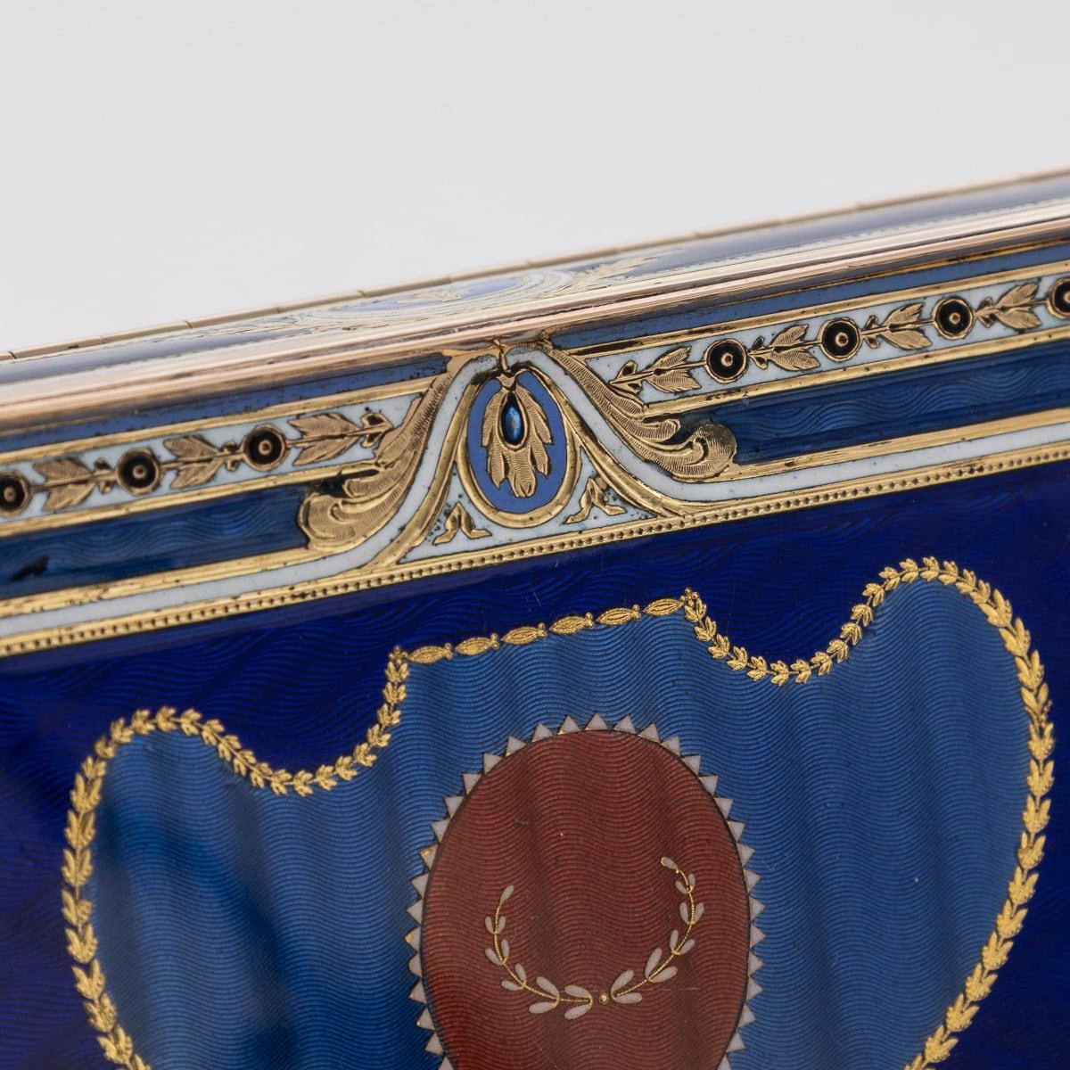 19th Century Swiss 18K Gold & Enamel Snuff Box, Guidon, Remond, Gide c.1800 13