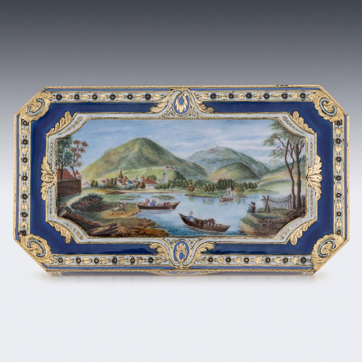 Other 19th Century Swiss 18K Gold & Enamel Snuff Box, Guidon, Remond, Gide c.1800