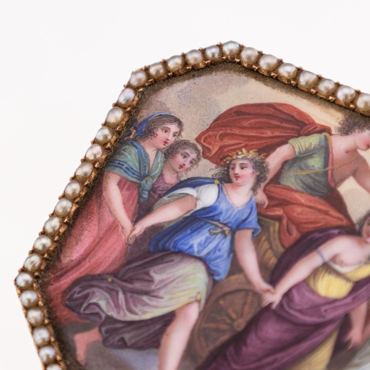 19th Century Swiss 18K Gold & Enamel Snuff Box, Guidon, Remond, Gide & Co c.1800 10