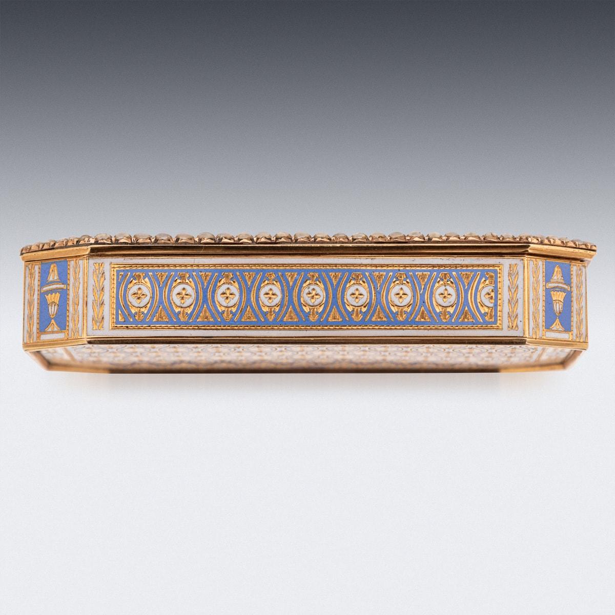 Early 19th Century 19th Century Swiss 18K Gold & Enamel Snuff Box, Guidon, Remond, Gide & Co c.1800