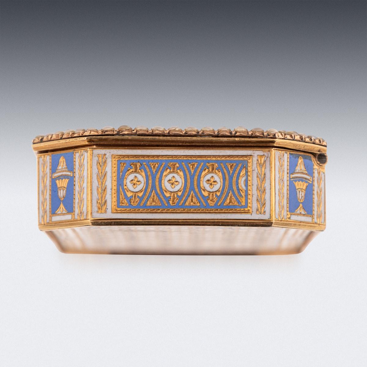 19th Century Swiss 18K Gold & Enamel Snuff Box, Guidon, Remond, Gide & Co c.1800 1