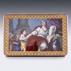19th Century Swiss 18K Gold & Enamel Snuff Box, Remond, Lamy & Cie, c.1800