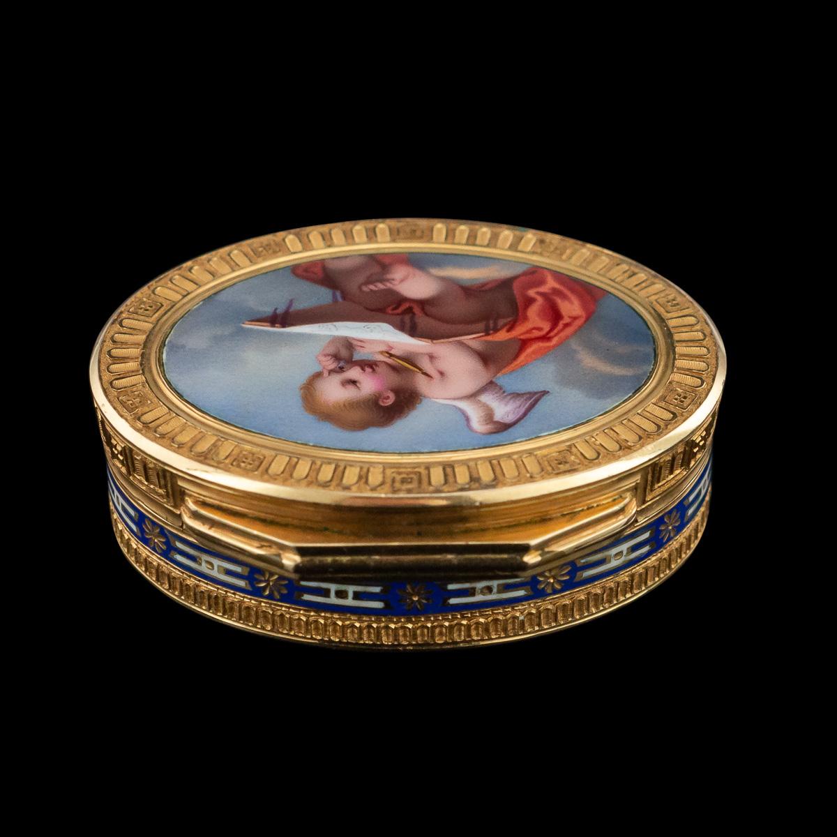 19th Century Swiss 18k Gold & Enamel Vinaigrette by Jean-Georges Rémond, c. 1800 1