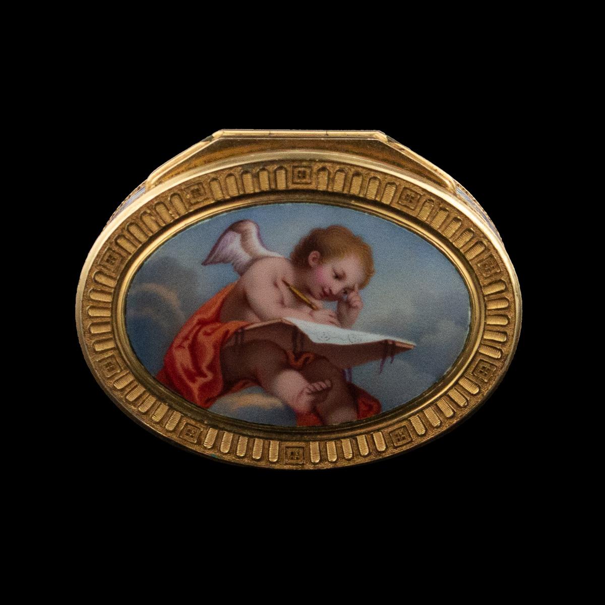 19th Century Swiss 18k Gold & Enamel Vinaigrette by Jean-Georges Rémond, c. 1800 3