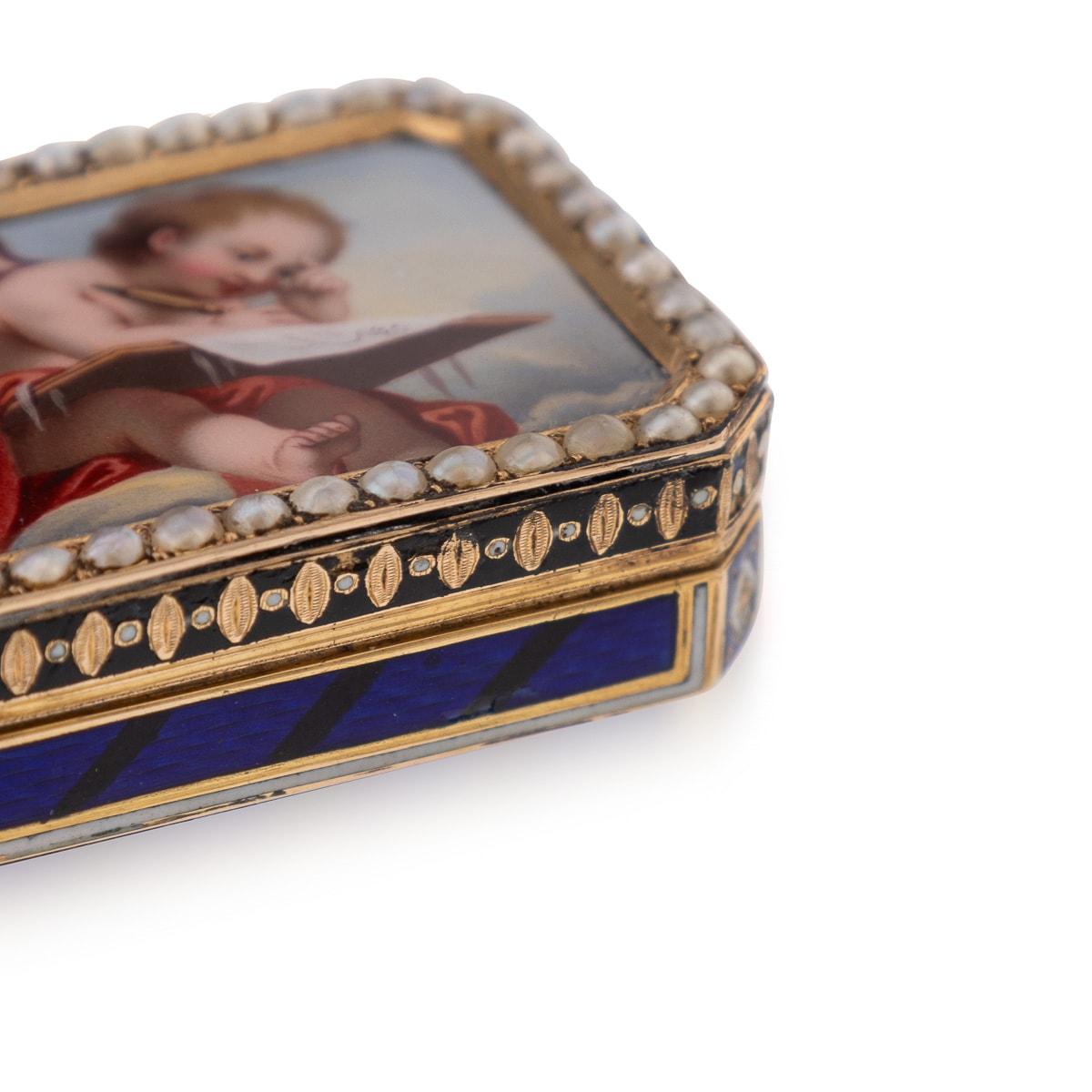 Vinaigrette suisse en or 18 carats et émail du XIXe siècle, Jean-Georges Rémond c.C. en vente 4