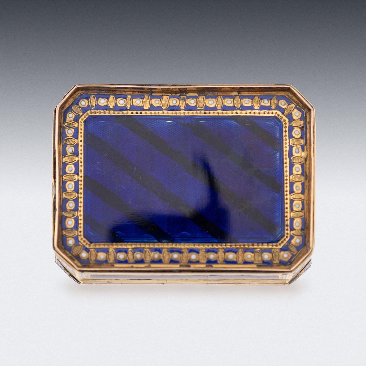 Vinaigrette suisse en or 18 carats et émail du XIXe siècle, Jean-Georges Rémond c.C. Bon état - En vente à Royal Tunbridge Wells, Kent