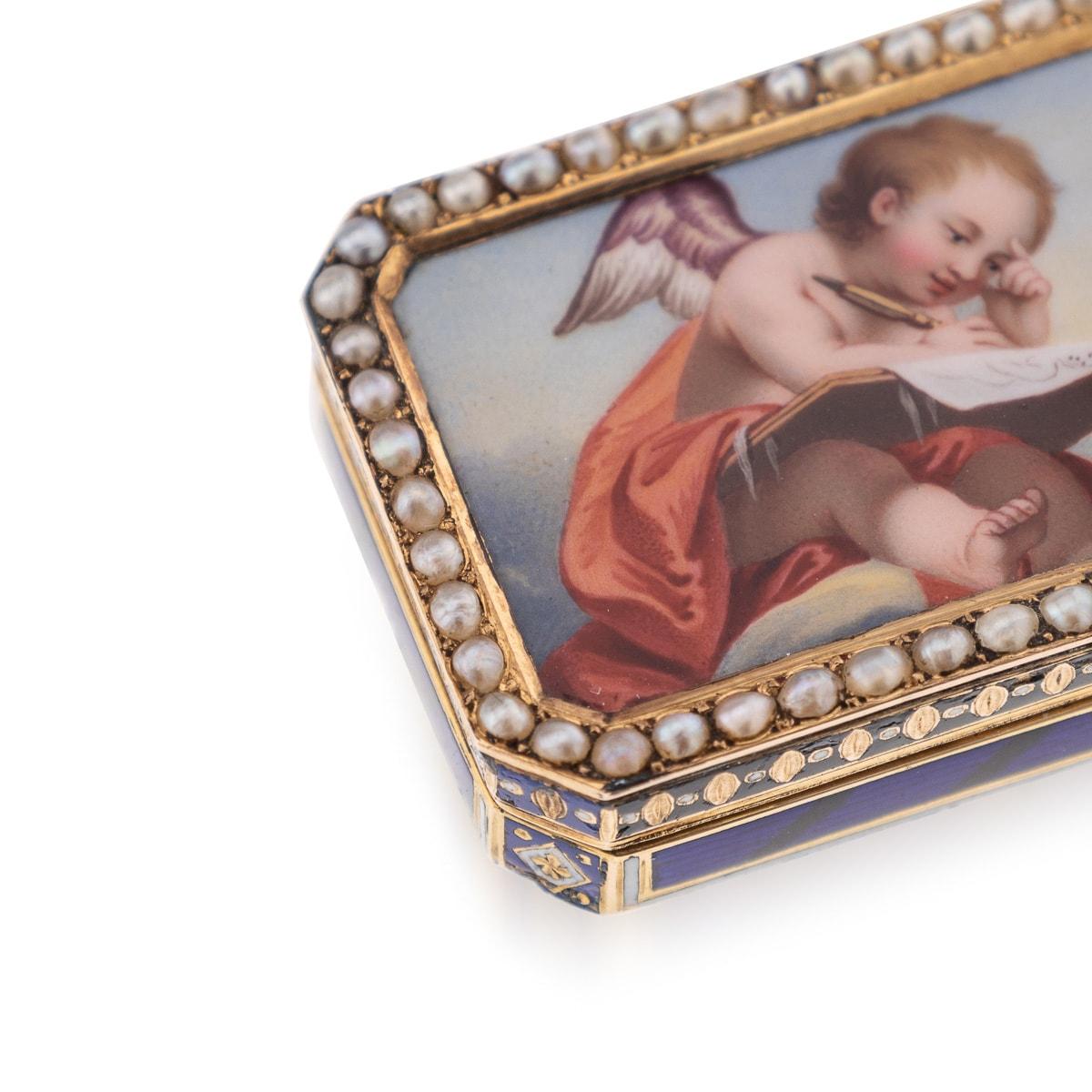 Vinaigrette suisse en or 18 carats et émail du XIXe siècle, Jean-Georges Rémond c.C. en vente 3
