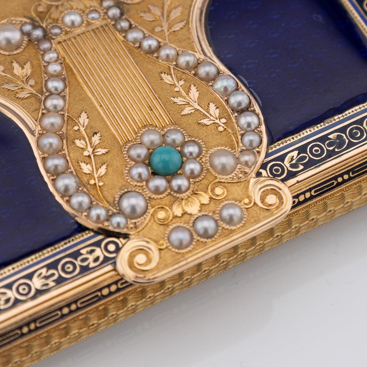 Scatola musicale in oro 18 carati e smalto del XIX secolo, Remond c.1800 in vendita 5
