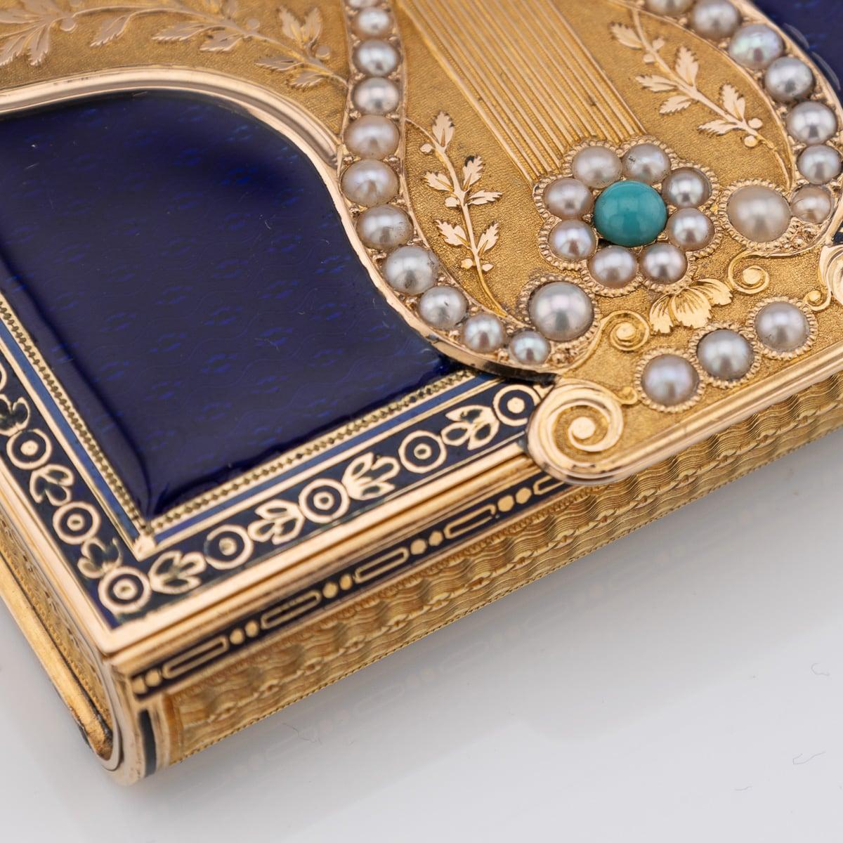 Scatola musicale in oro 18 carati e smalto del XIX secolo, Remond c.1800 in vendita 6
