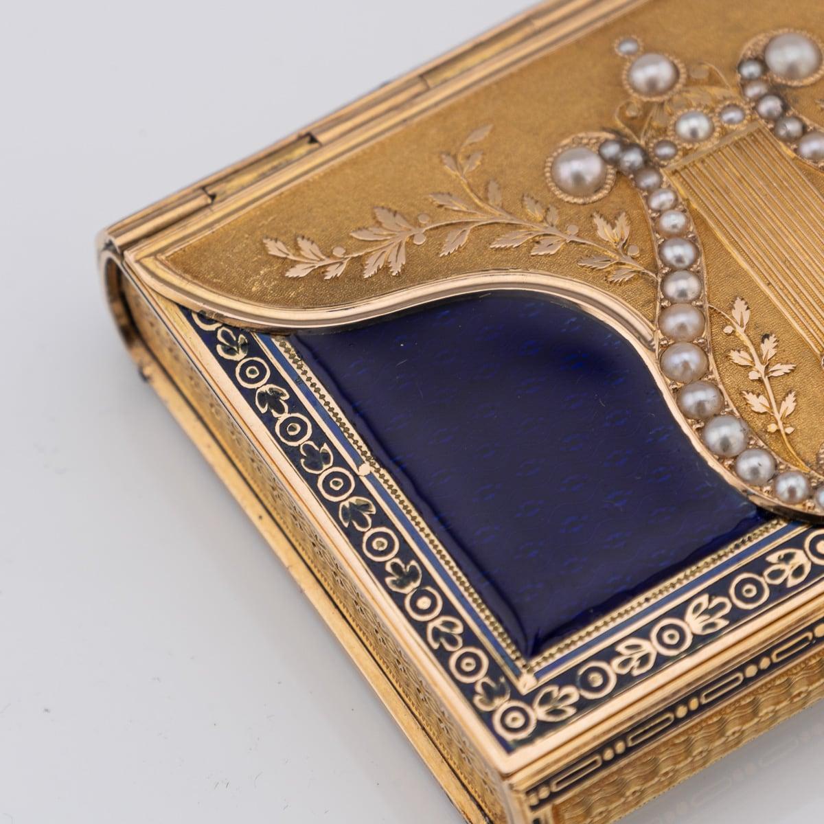 Scatola musicale in oro 18 carati e smalto del XIX secolo, Remond c.1800 in vendita 7