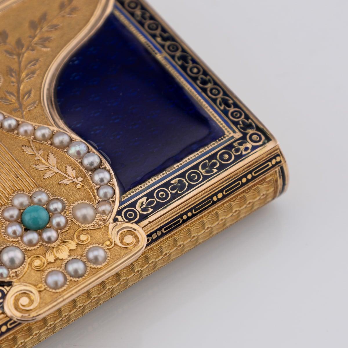 Scatola musicale in oro 18 carati e smalto del XIX secolo, Remond c.1800 in vendita 9