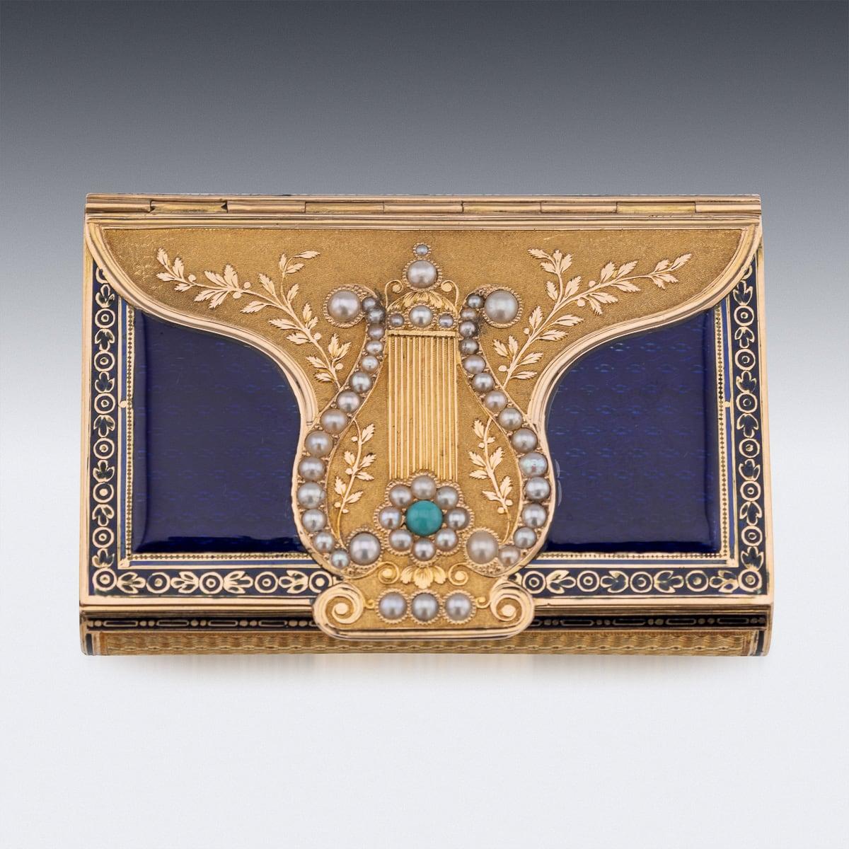 Altro Scatola musicale in oro 18 carati e smalto del XIX secolo, Remond c.1800 in vendita