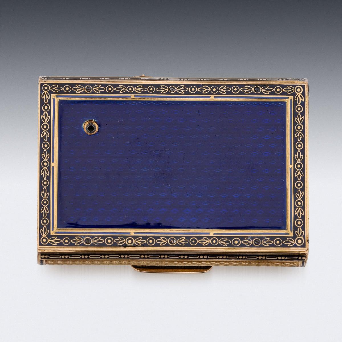 Svizzero Scatola musicale in oro 18 carati e smalto del XIX secolo, Remond c.1800 in vendita