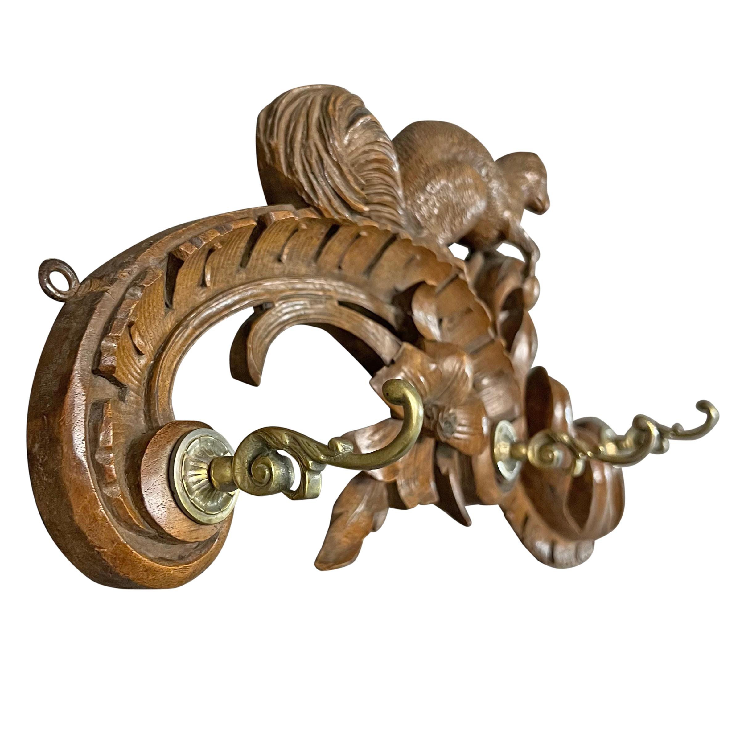 19th Century Swiss Alpine Squirrel Coat or Hat Hook 1