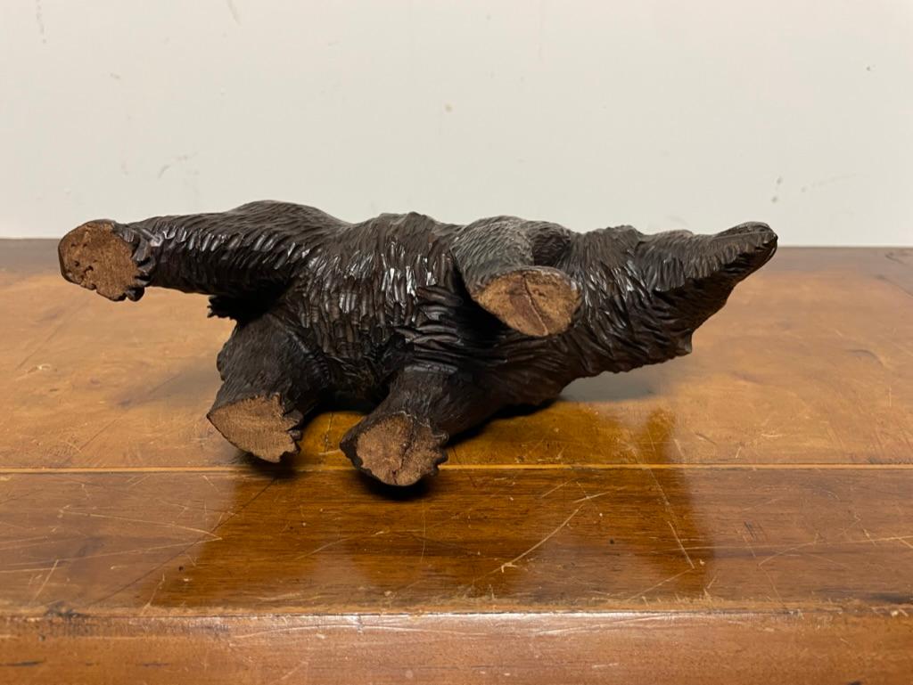 19th Century Swiss Black Forest Carved and Stained Walnut Bear For Sale 14