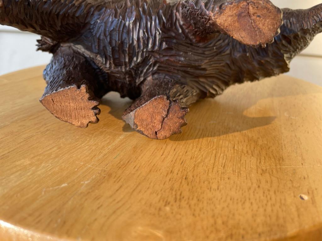 19th Century Swiss Black Forest Carved and Stained Walnut Bear 14
