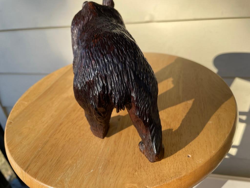19th Century Swiss Black Forest Carved and Stained Walnut Bear For Sale 3