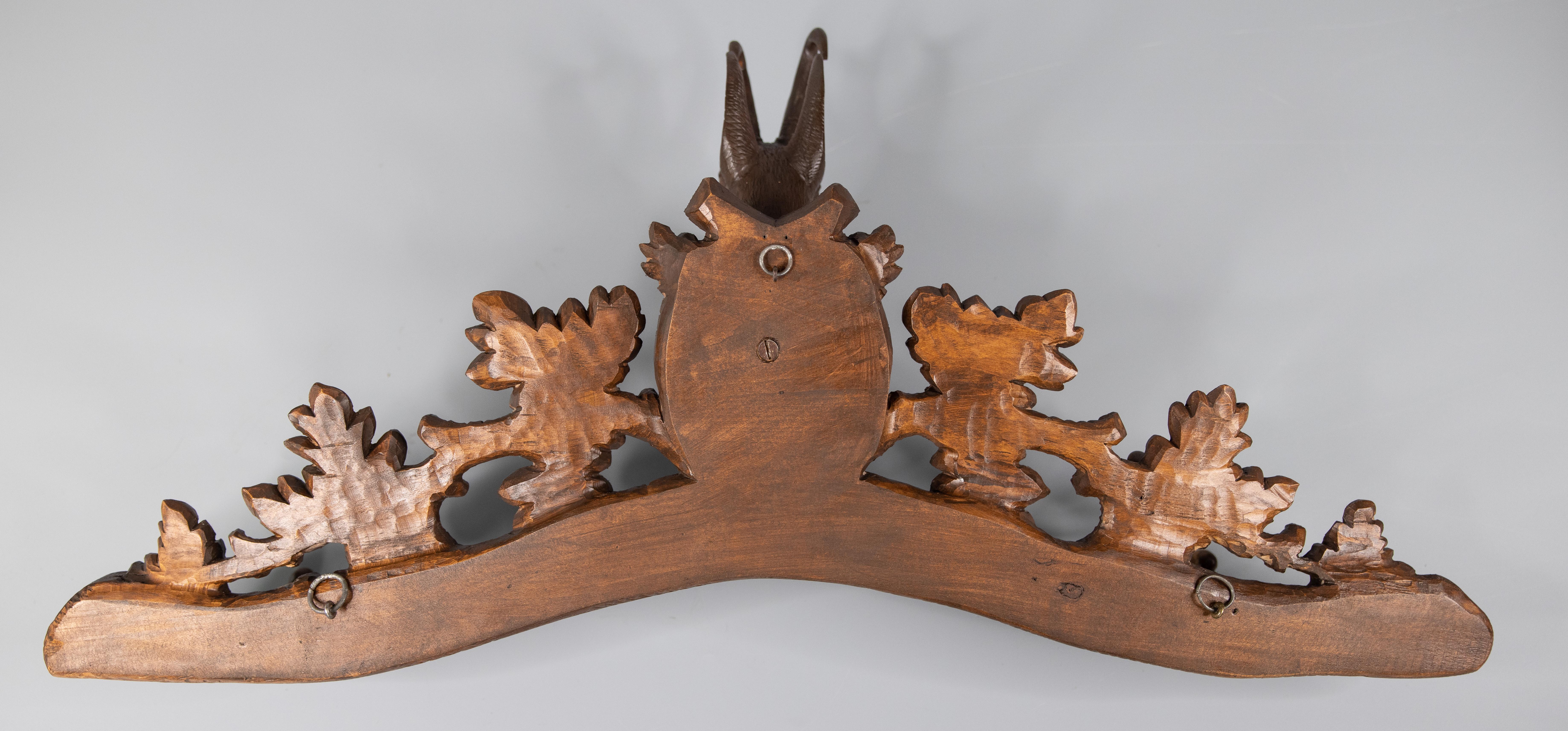 19th Century Swiss Black Forest Carved Chamois Coat & Hat Rack 3