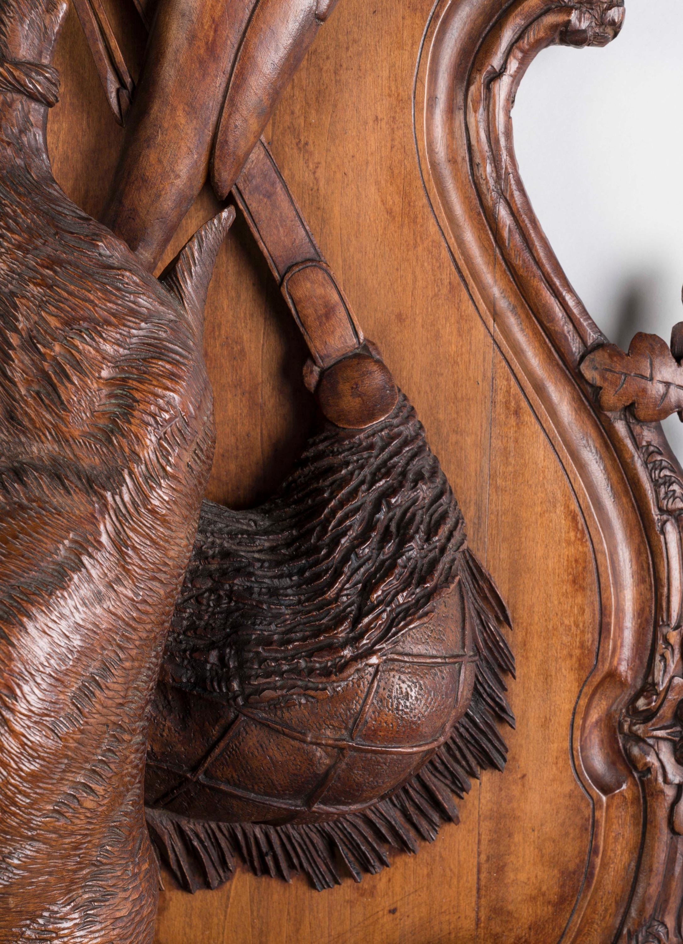 19th Century Swiss 'Black Forest' Carved Game Trophy Plaques For Sale 1