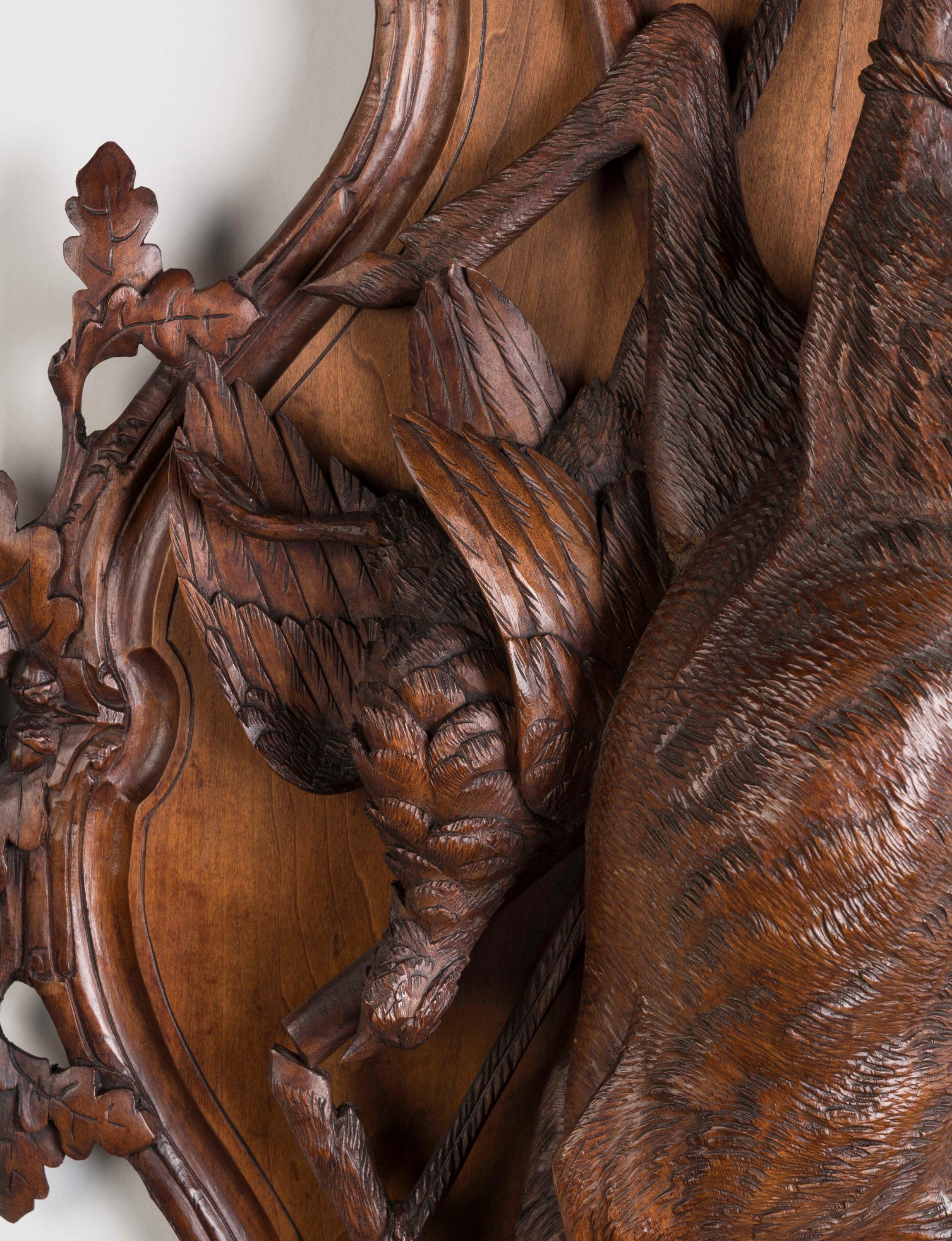19th Century Swiss 'Black Forest' Carved Game Trophy Plaques For Sale 4