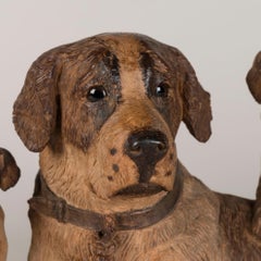 19th Century Swiss 'Black Forest' Carving a Dog Family