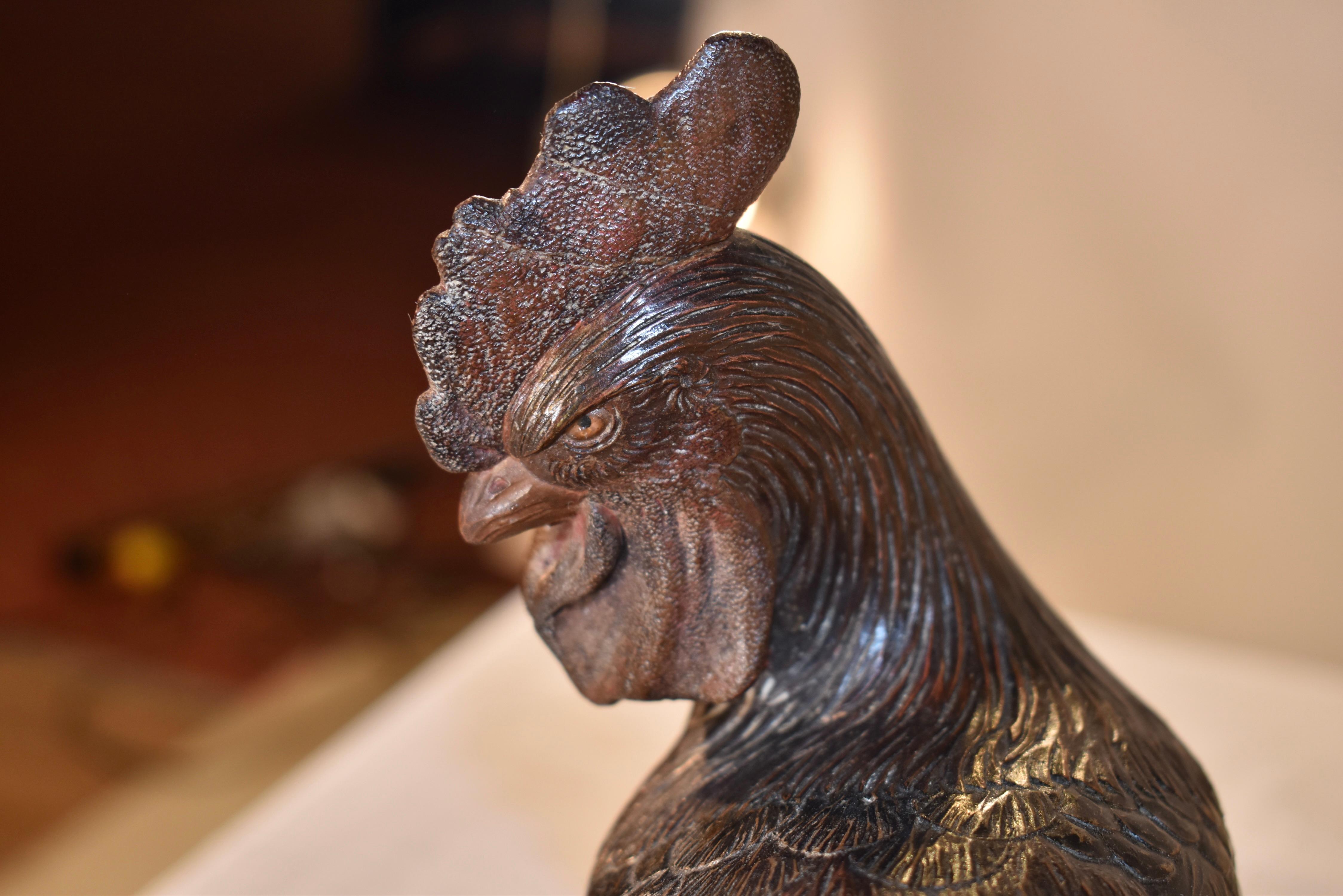 19th Century Swiss Carving of a Rooster For Sale 2